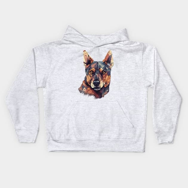 Geometric dog Kids Hoodie by GreenMary Design